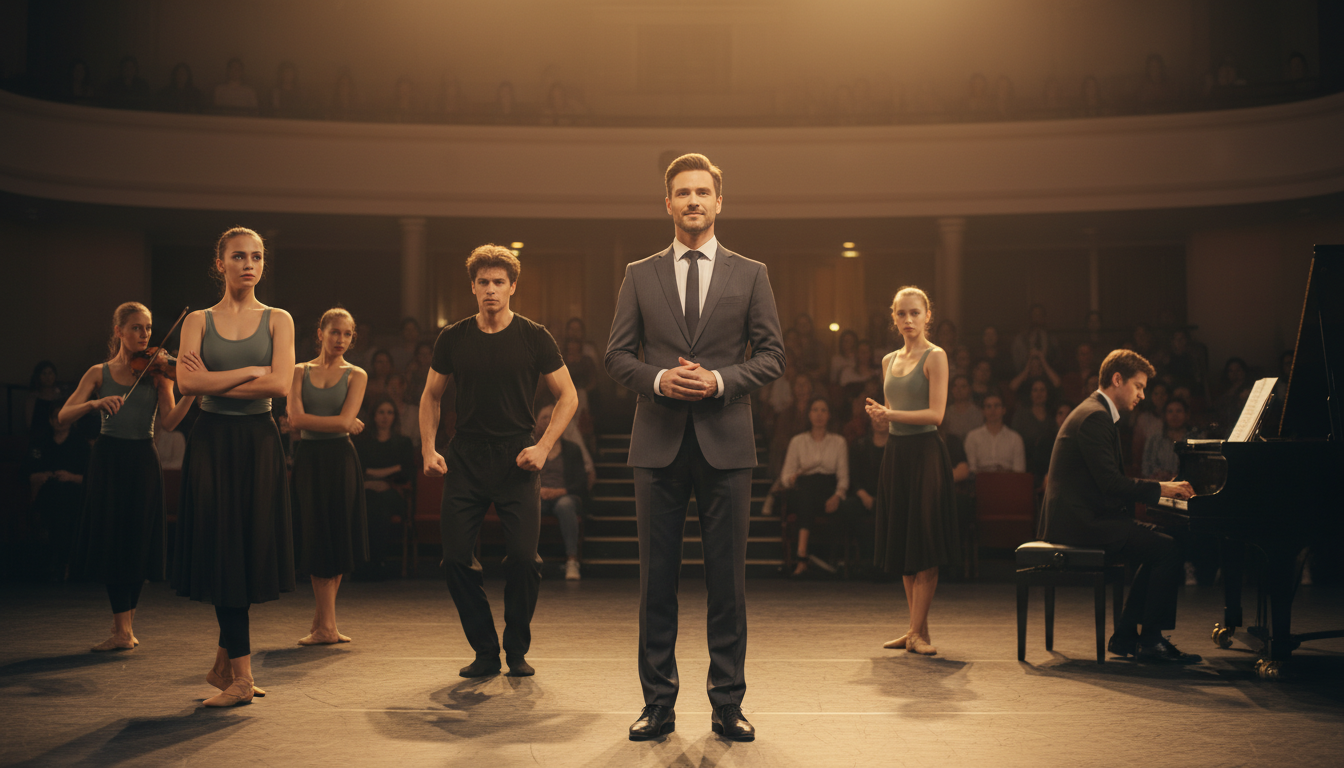 A person managing a performance