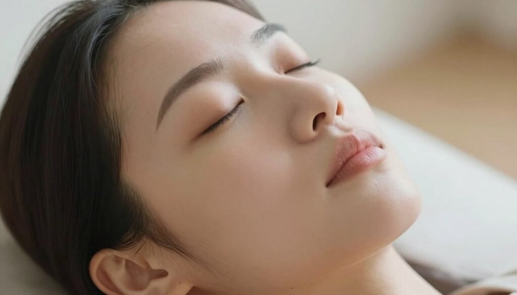 Person practicing breathing exercises to manage fear of flying phobia