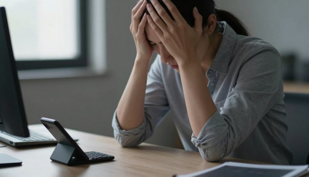 person missing opportunities due to phone anxiety