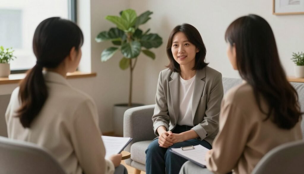 therapist helping client with phone anxiety
