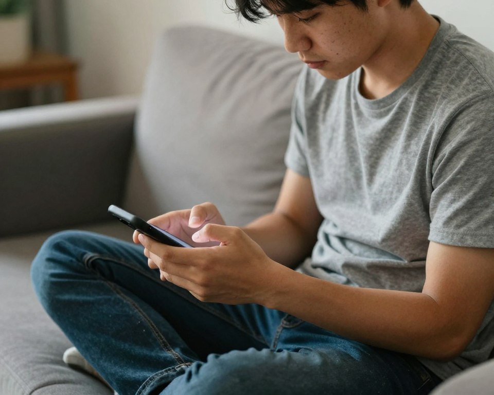 young person texting instead of calling showing generational communication preference